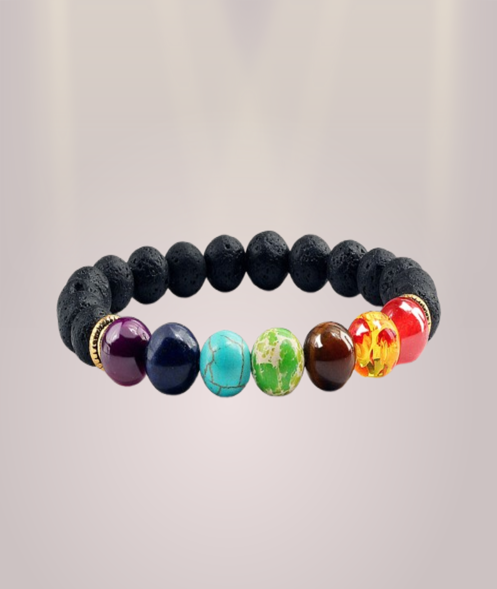 7 CHAKRA LAVA BRACELET
